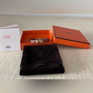 HERMES Rivale Mini bracelet rose gold and brown T2
